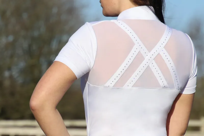 Hy Equestrian Suki Show Shirt - White-2